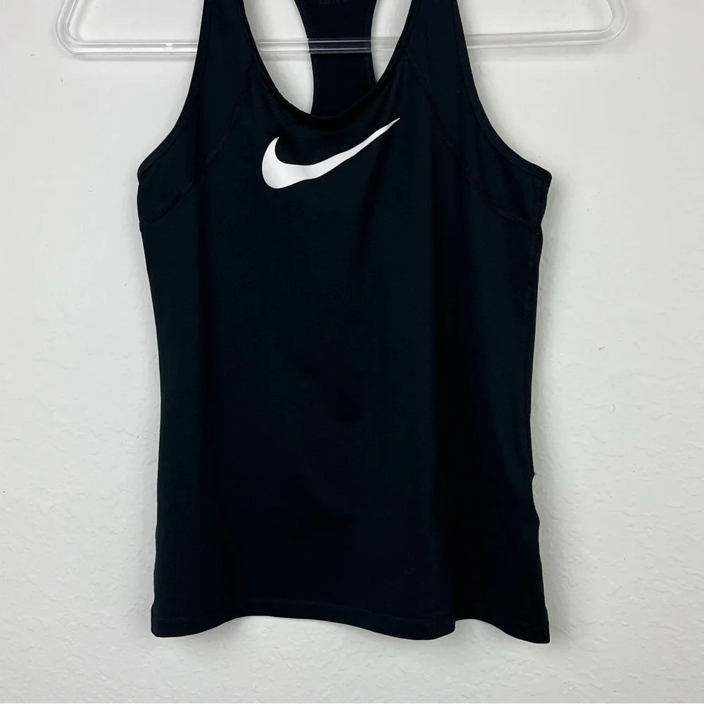 Nike Black Tank Top Front White Swoosh
